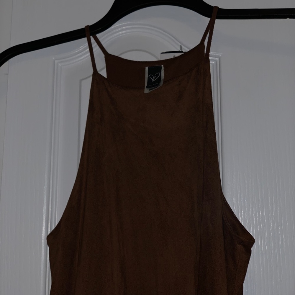 Brown suede dress